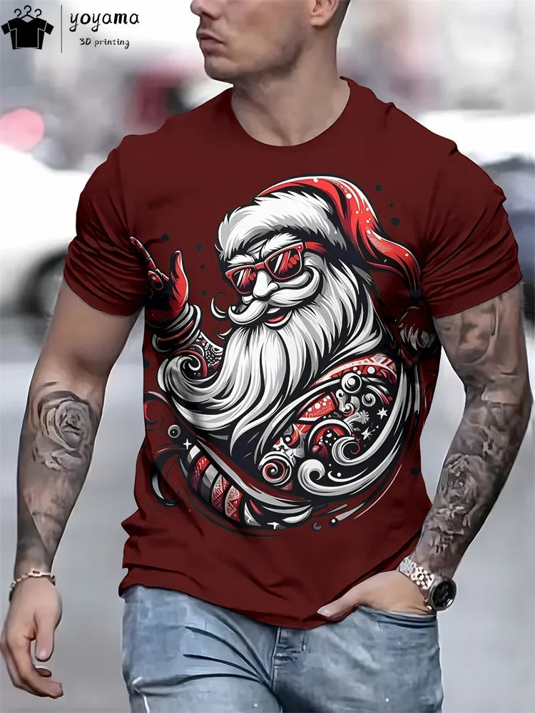 Camiseta Navideña Papá Noel - Manga Corta Hombre