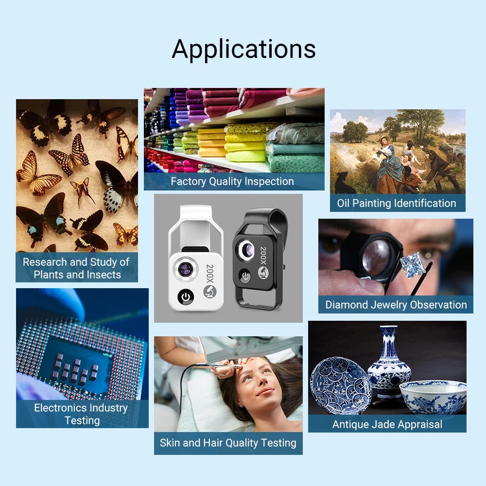 Lente Microscopio para Teléfono 100X/200X con Clip