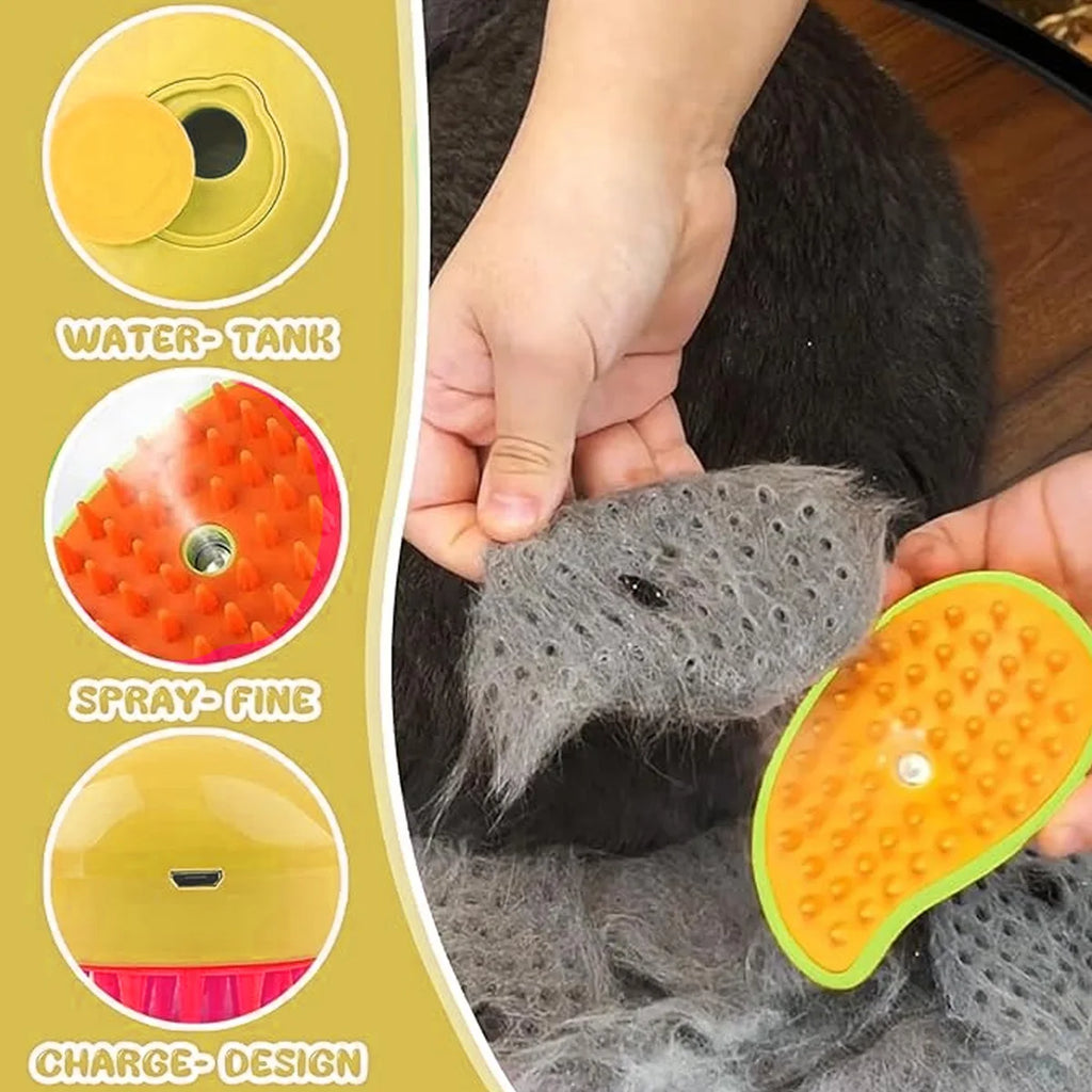Cepillo Vapor 3 en 1 para Mascotas – Limpieza, Masaje y Depilación | Beauyork