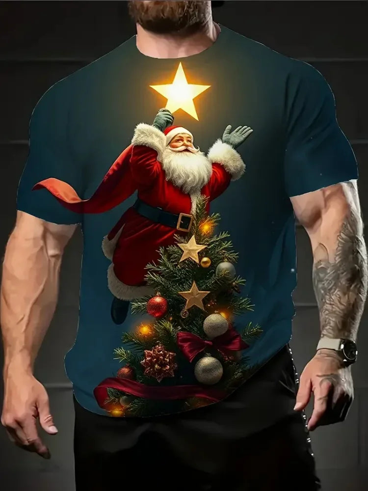 Camiseta Navideña Papá Noel - Manga Corta Hombre