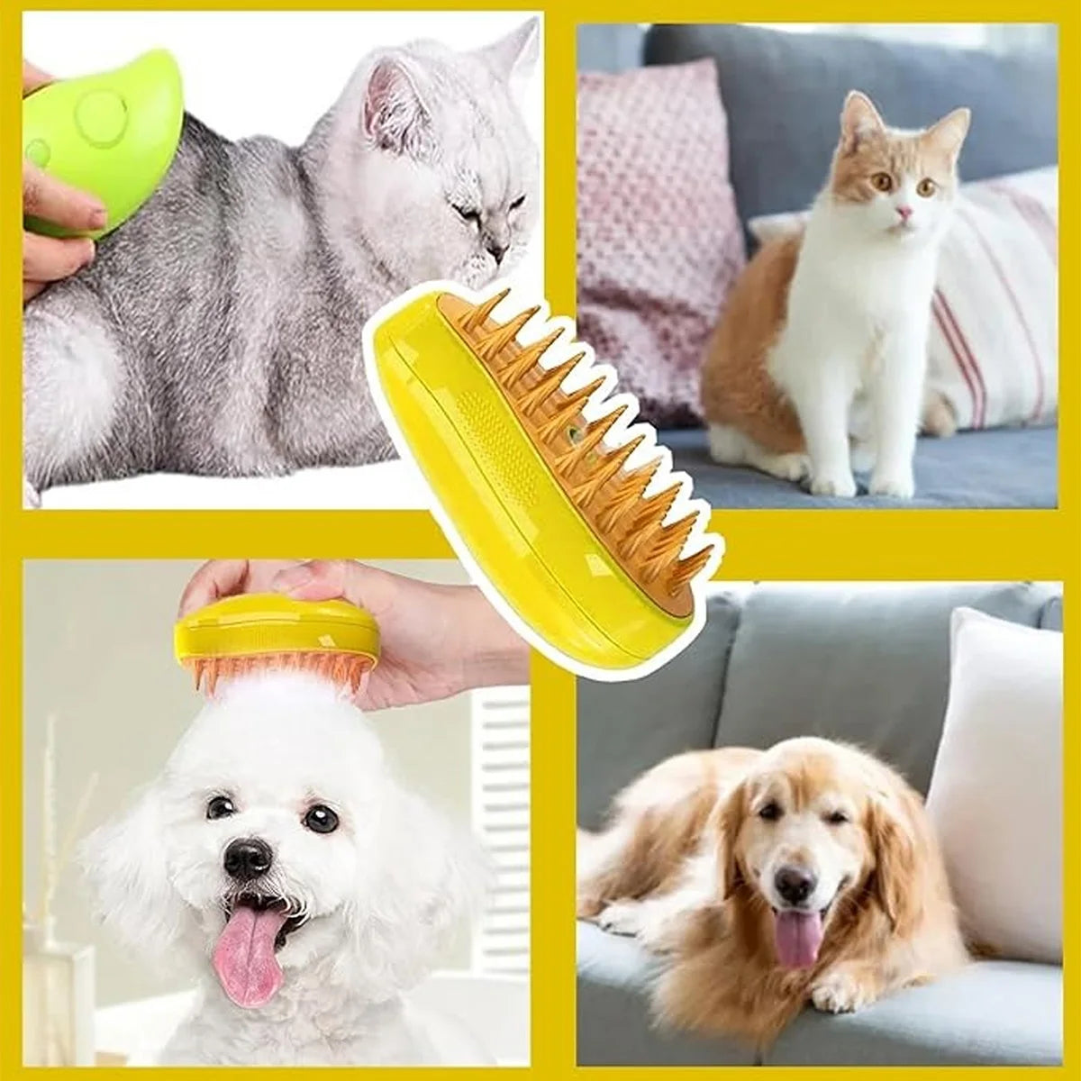 Cepillo Vapor 3 en 1 para Mascotas – Limpieza, Masaje y Depilación | Beauyork