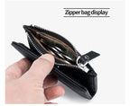Cartera Corta Cuero Genuino - Estilo Japonés RFID