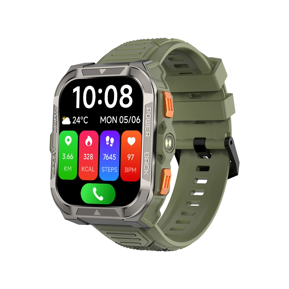 Reloj inteligente Blackview W80 Pro con pantalla de 1,91" y linterna LED para hombre