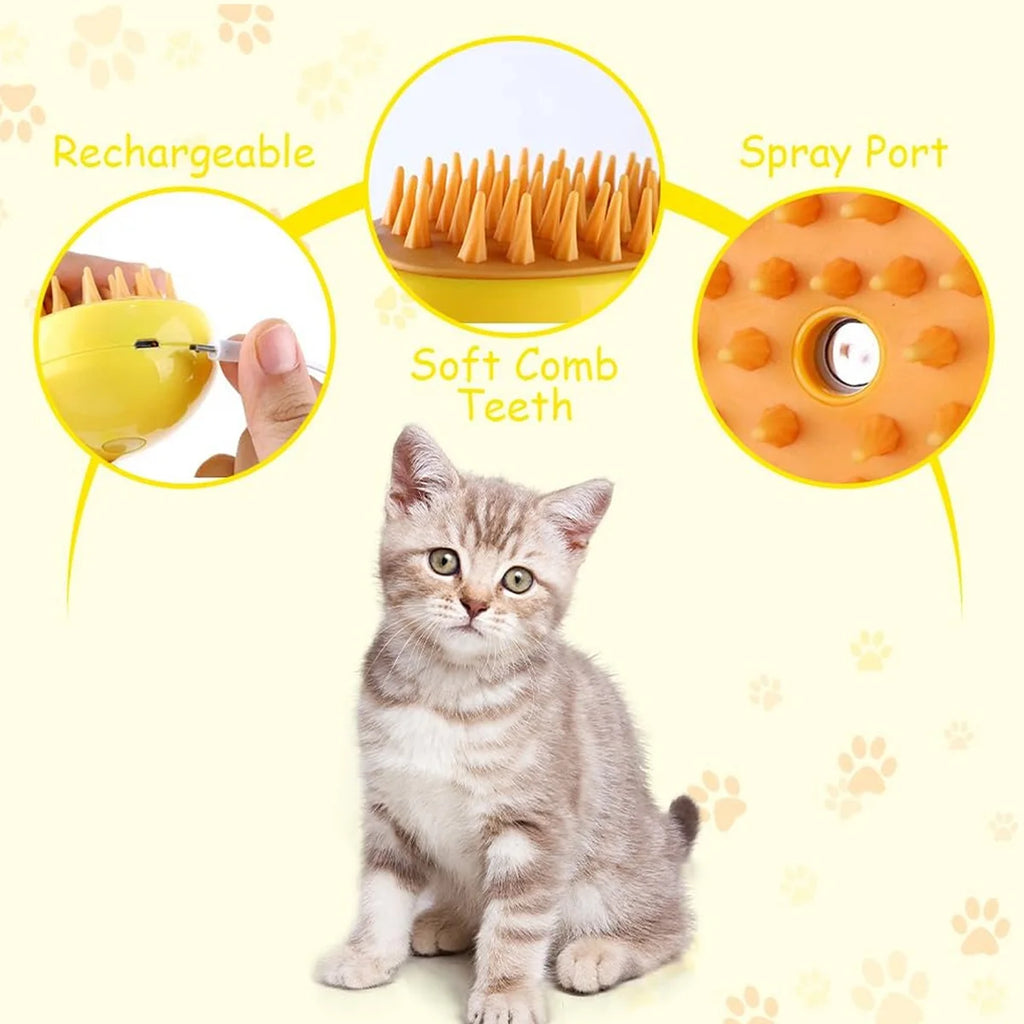 Cepillo Vapor 3 en 1 para Mascotas – Limpieza, Masaje y Depilación | Beauyork