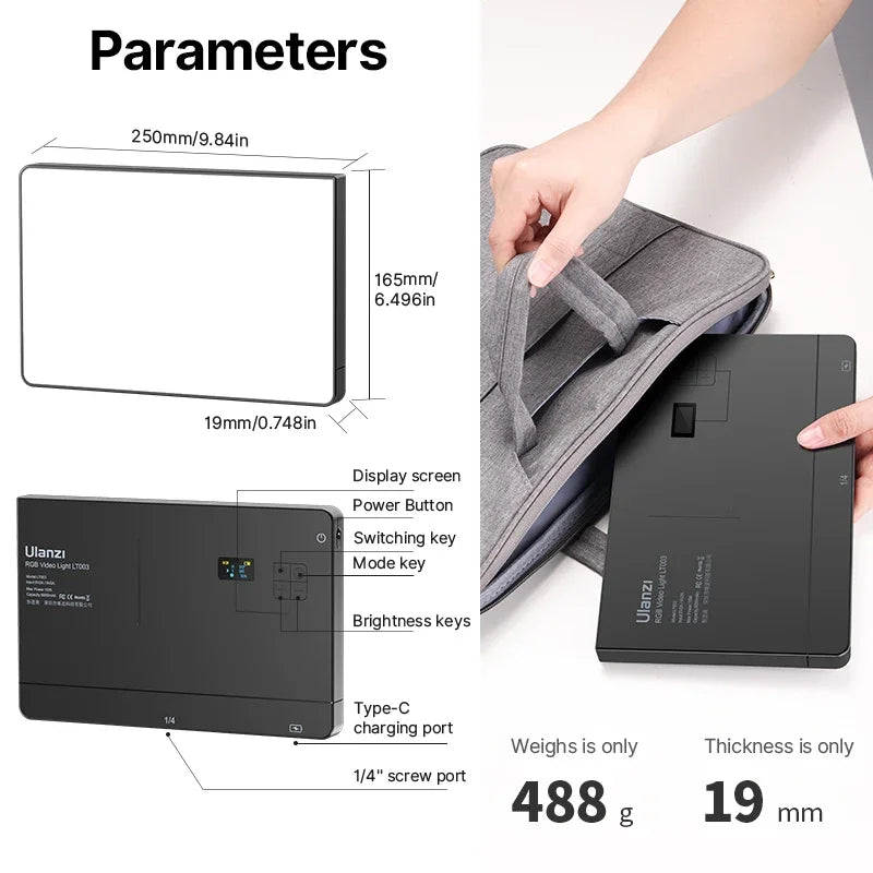 Luz de Video RGB Ulanzi LT003 - Panel 15W