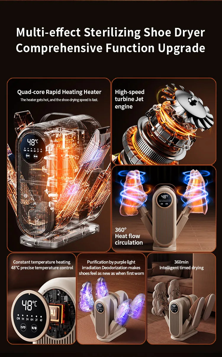 Secador de Zapatos Portátil Plegable - 180W