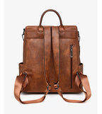 Mochila Retro Impermeable PU - Antirrobo Mujer