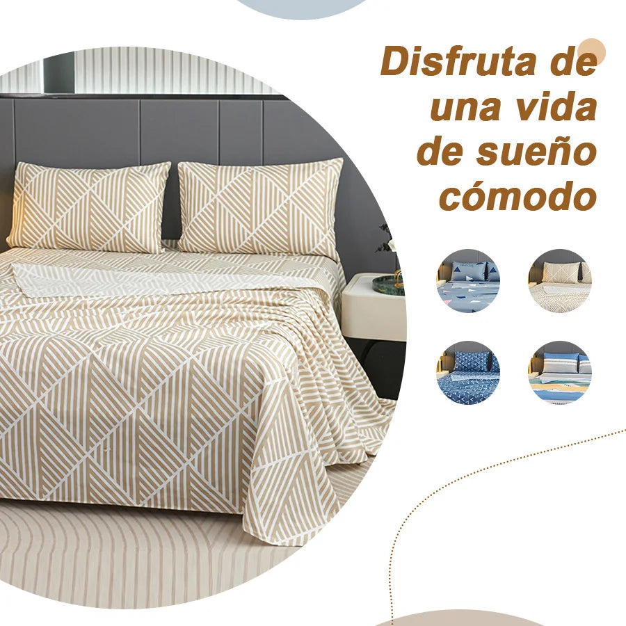 Juego de Ropa de Cama Tamaño Grande – Estampado Floral Jacquard (3 o 4 Piezas)