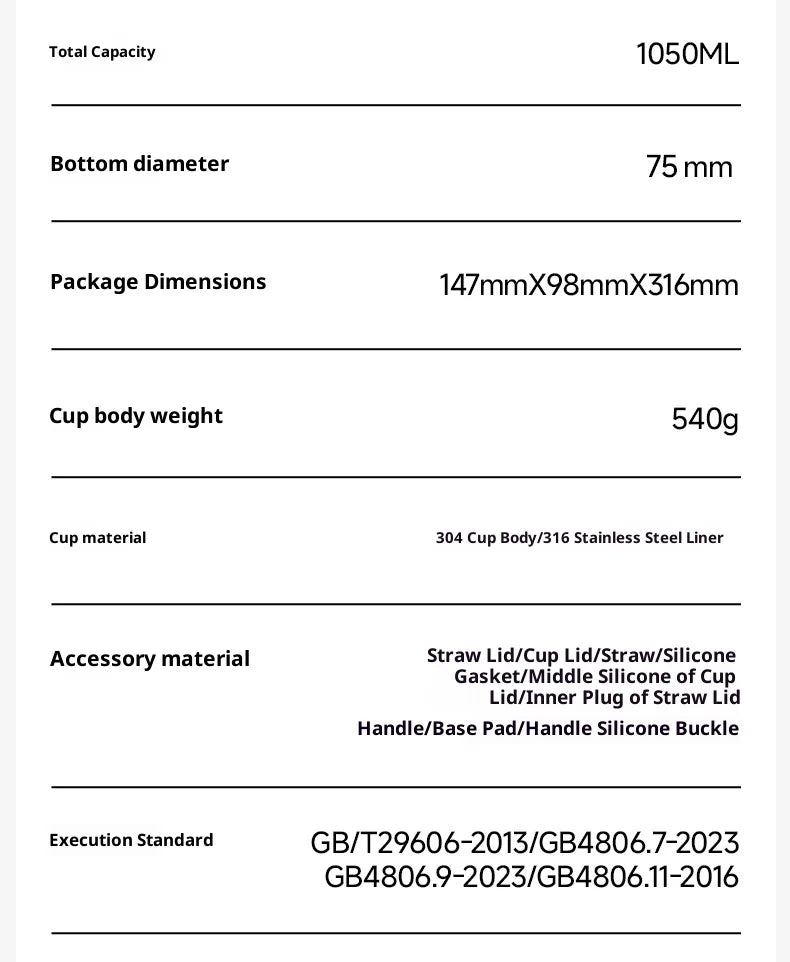 Vaso Térmico Chakolab 1050ML - Acero Inoxidable 316