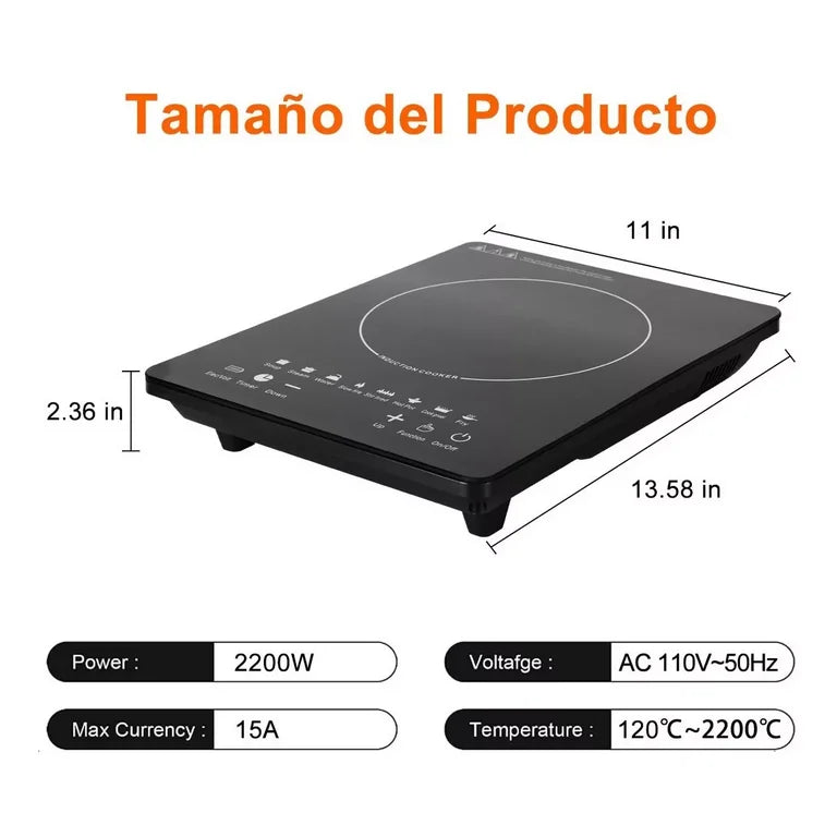 Cocina de Inducción 2200W - Control Táctil